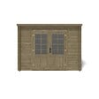 ALTANKA - Abri de jardin en bois - 9m2 - 3x3m - Traité - Ep. 28mm - Couleur: vert - DOM356 - vignette