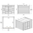 ALTANKA - Abri de jardin en bois - 9m2 - 3x3m - Traité - Ep. 28mm - Couleur: vert - DOM356 - vignette