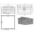ALTANKA - Abri de jardin en bois - 16m2 - 4x4m - Ep. 40mm - Couleur: naturel - DOM371 - vignette