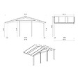 ALTANKA - Abri de jardin en bois - 6x6 m + terrasse avec balustrade et avant-toit en bois - 54 m2 - DOM749+DOM556+DOM558+POD04 - vignette
