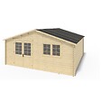 ALTANKA - Abri de jardin en bois - 6x6 m + terrasse avec balustrade et avant-toit en bois - 54 m2 - DOM749+DOM556+DOM558+POD04 - vignette