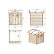 ALTANKA - Abri de jardin en bois - 4m2 - 2x2m - Ep. 19mm - Couleur: naturel - DOM565 - vignette