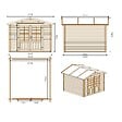 ALTANKA - Abri de jardin en bois - 9m2 - 3x3m - Ep. 28mm - Couleur: naturel - DOM530 - vignette