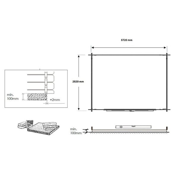 ALTANKA - Abri de jardin en bois - 11.7m2 - 3.9x3m - Ep. 34mm - Couleur: naturel - DOM561 - large