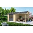 ALTANKA - Abri de jardin en bois - 17.4m2 - 5.79x3m - Ep. 28mm - Couleur: naturel - DOM639 - vignette