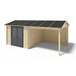 ALTANKA - Abri de jardin en bois - 17.4m2 - 5.79x3m - Ep. 28mm - Couleur: naturel - DOM639 - vignette