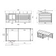 ALTANKA - Abri de jardin en bois - 17.4m2 - 5.79x3m - Ep. 28mm - Couleur: naturel - DOM639 - vignette