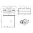 ALTANKA - Abri de jardin en bois - 25m2 - 5x5m - Ep. 40mm - Couleur: naturel - DOM612 - vignette