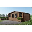ALTANKA - Abri de jardin en bois - 20m2 - 5x4m - Traité - Ep. 28mm - Couleur: marron - DOM566 - vignette