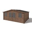 ALTANKA - Abri de jardin en bois - 20m2 - 5x4m - Traité - Ep. 28mm - Couleur: marron - DOM566 - vignette
