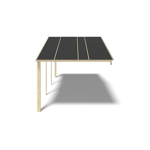 ALTANKA - Avant-toit en bois 6x3m pour le chalet de jardin 6m, couleur naturel - DOM556 - large