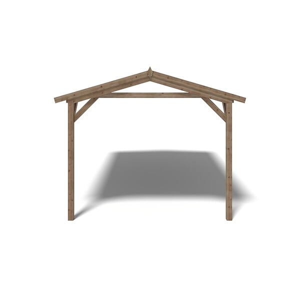 ALTANKA - Avant-toit en bois 4x2.76m pour le chalet de jardin 4m, traité, marron - DOS194 - large