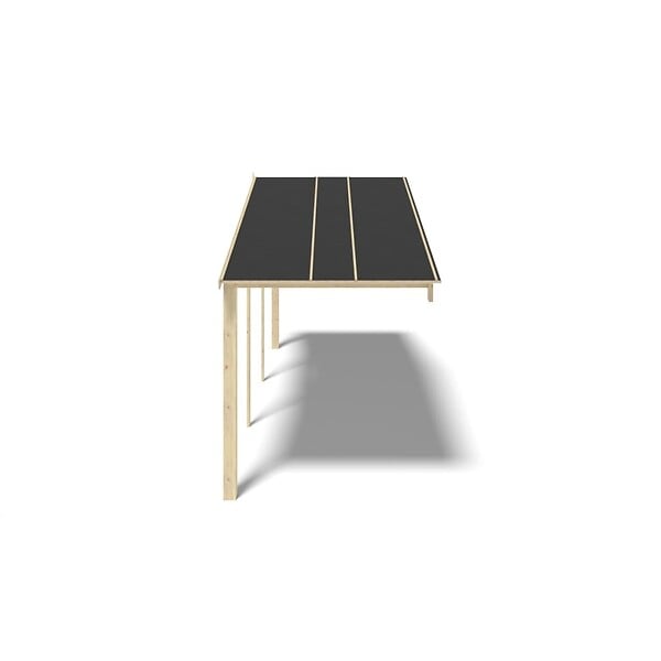 ALTANKA - Avant-toit en bois 6x2m pour le chalet de jardin 6m, couleur naturel - DOM553 - large