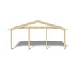 ALTANKA - Avant-toit en bois 6x2m pour le chalet de jardin 6m, couleur naturel - DOM553 - vignette