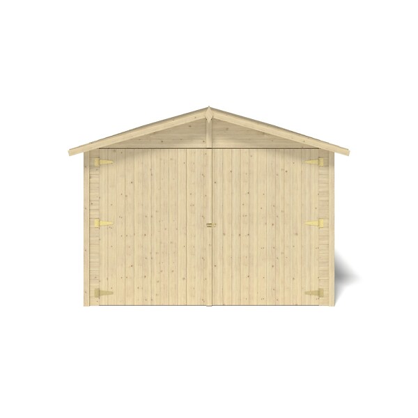 ALTANKA - Garage en bois - 18.19m2 - 3.05x5.91m - Ep. 18mm - couleur: naturel - GAR29 - large