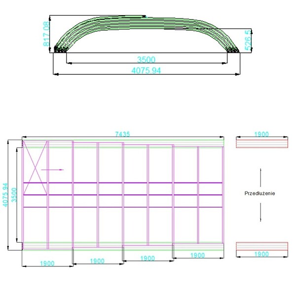 ALTANKA - Abri de piscine Horizon - 7.43x3.5 m - polycarbonate alvéolaire 8 mm - pour piscine BAS7308 - ECO308 - large