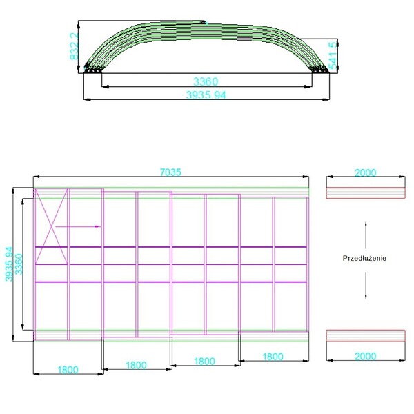 ALTANKA - Abri de piscine Horizon - 7.03x3.36 m - polycarbonate alvéolaire 8 mm - pour piscine BAS7307 - ECO307 - large
