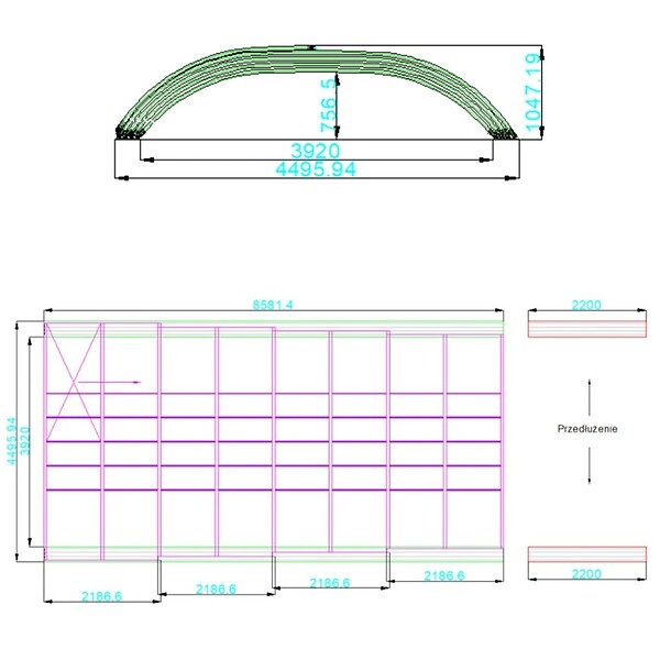 ALTANKA - Abri de piscine Horizon - 8.58x3.92 m - polycarbonate alvéolaire 8 mm - pour piscine BAS7309 - ECO309 - large