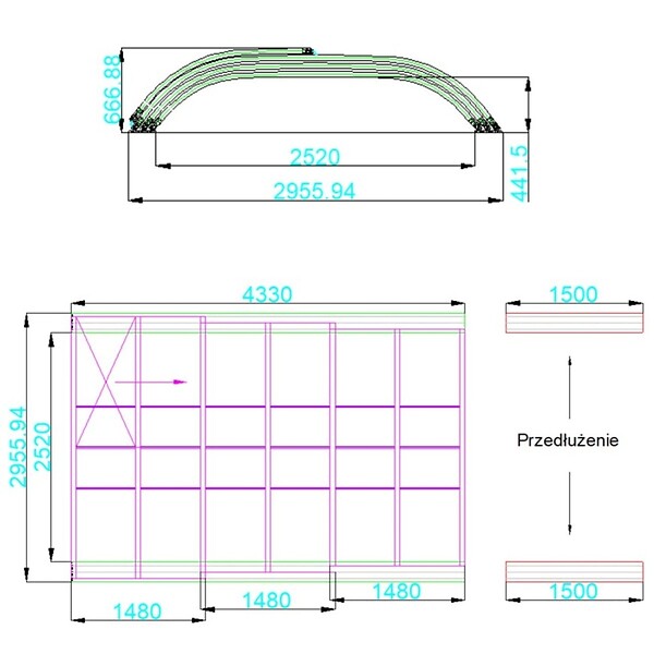 ALTANKA - Abri de piscine Horizon - 4.33x2.52 m - polycarbonate alvéolaire 8 mm - pour piscine BAS7302. BAS7303 - ECO302 - large
