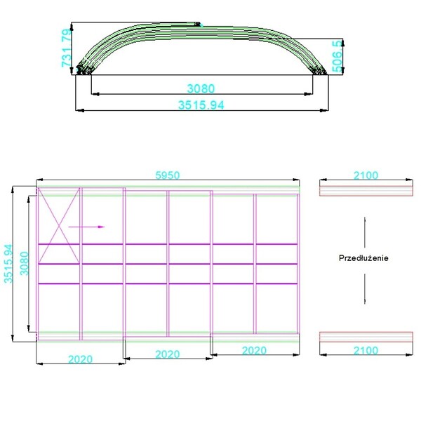 ALTANKA - Abri de piscine Horizon - 5.95x3.08 m - polycarbonate alvéolaire 8 mm - pour piscine BAS7305 - ECO305 - large