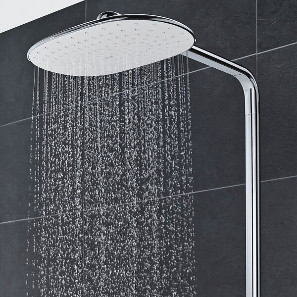 GROHE - Colonne de douche thermostatique Rainshower System SmartControl Mono 360 Blanc/chromé + Tablette douche d'angle Start Cube - large