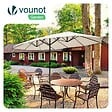 VOUNOT - Parasol Jardin Double Aluminium 270 x 460 cm beige - vignette