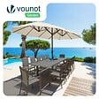 VOUNOT - Parasol Jardin Double Aluminium 270 x 460 cm beige - vignette