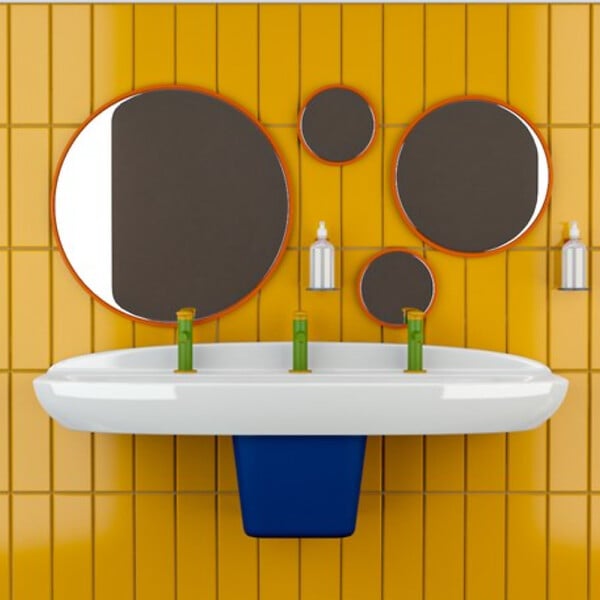 VITRA - Lavabo pour enfant VitrA Sento Kids 125 cm + siphon et bonde Wirquin - large