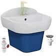 VITRA - Lavabo pour enfant VitrA Sento Kids 45 cm + Cache siphon bleu + siphon et bonde WIRQUIN - vignette