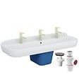VITRA - Lavabo pour enfant VitrA Sento Kids 125 cm + cache siphon bleu + siphon et bonde WIRQUIN - vignette