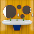 VITRA - Lavabo pour enfant VitrA Sento Kids 125 cm + cache siphon bleu + siphon et bonde WIRQUIN - vignette