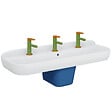 VITRA - Lavabo pour enfant VitrA Sento Kids 125 cm + cache siphon + Mitigeur lavabo VitrA Sento Kids - vignette