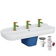 VITRA - Lavabo pour enfant VitrA Sento Kids 125 cm + cache siphon bleu + 3 mitigeurs lavabo VitrA Sento Kids + siphon et bonde WIRQUIN - vignette