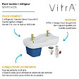 VITRA - Lavabo pour enfant VitrA Sento Kids 85 cm + cache siphon bleu + 2 mitigeurs lavabo VitrA Sento Kids + siphon et bonde WIRQUIN - vignette