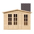 TIMBELA - Abri de jardin en bois 6 m2 - avec des bardeaux bitumineux - M334FB+H334FBBROWN - vignette
