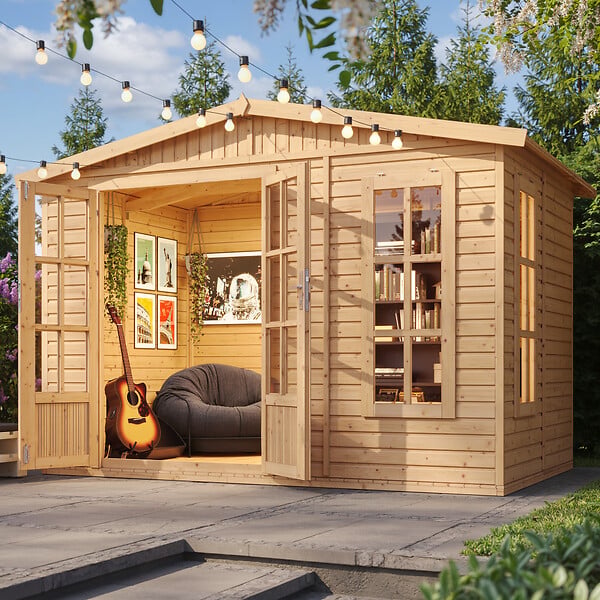TIMBELA - Abri de jardin en bois 6 m2 - avec des bardeaux bitumineux - M334FB+H334FBBROWN - large