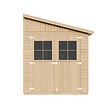 TIMBELA - Abri de Jardin en Bois Naturel (avec paroi latérale) PLUS LES PLANCHERS IMPRÉGNÉ- H244xl218xL416 cm/8 m2 - M340A+M340G - vignette
