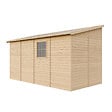 TIMBELA - Abri de Jardin en Bois Naturel (avec paroi latérale) PLUS LES PLANCHERS IMPRÉGNÉ- H244xl218xL416 cm/8 m2 - M340A+M340G - vignette