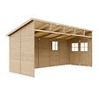 TIMBELA - TIMBELA M341 Abri de Jardin en Bois Naturel (sans paroi latérale) - H244xl216xL513 cm/10 m2 - vignette