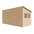 TIMBELA - Abri de Jardin en Bois Naturel (avec paroi latérale) - H244xl218xL514 cm/10 m2 - M341A - vignette