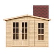 TIMBELA - Abri de jardin en bois 6 m2 - avec des bardeaux bitumineux - M334FB+H334FBRED - vignette