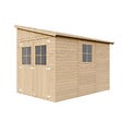 TIMBELA - TIMBELA M339A+M339G  Abri de Jardin en Bois Naturel (avec paroi latérale) AVEC LES PLANCHERS IMPRÉGNÉ- H244xl218xL318 cm/6 m2 - vignette