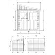 TIMBELA - TIMBELA M339A+M339G  Abri de Jardin en Bois Naturel (avec paroi latérale) AVEC LES PLANCHERS IMPRÉGNÉ- H244xl218xL318 cm/6 m2 - vignette