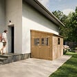 TIMBELA - Abri de Jardin en Bois Naturel (sans paroi latérale) AVEC LES PLANCHERS IMPRÉGNÉ - H243xl216xL318 cm/6 m2 - M339+M339G - vignette