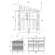 TIMBELA - Abri de Jardin en Bois Naturel (sans paroi latérale) AVEC LES PLANCHERS IMPRÉGNÉ - H243xl216xL318 cm/6 m2 - M339+M339G - vignette