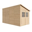 TIMBELA - Abri de Jardin en Bois Naturel (avec paroi latérale) - H244xl218xL416 cm/8 m2 - M340A - vignette
