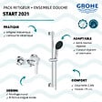 GROHE - Pack mitigeur douche mécanique Start 2021 + ensemble de douche 2 jets Vitalio Start avec barre chromé - vignette