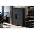 ARTPLAST - Armoire porte-balai Anthracite 3 portes 3 Etagères réglables 102 x 37 x 169 cm - Garage Buanderie Cellier Art Plast - vignette