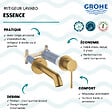 GROHE - Mitigeur mural lavabo Essence Taille L cool sunrise brossé avec corps encastré - vignette