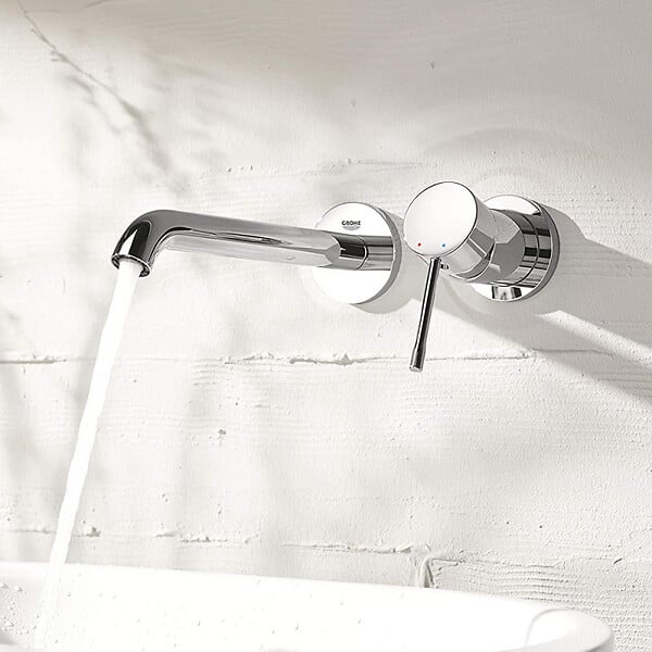GROHE - Mitigeur mural lavabo Essence Taille L chromé avec corps encastré - large